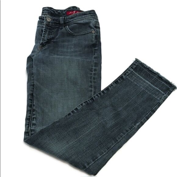 Distressed Seven7 Skinny Jeans Sz 2 - Picture 1 of 8